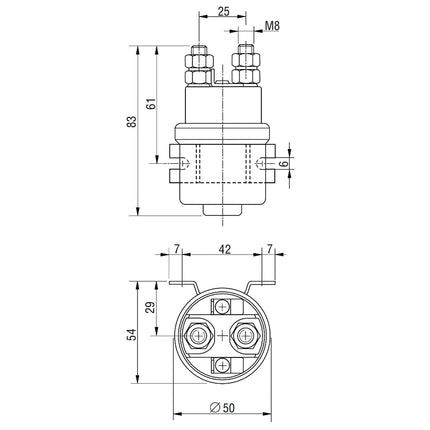 Gleichstromrelais 24V 80 Amp. Dauerbetrieb