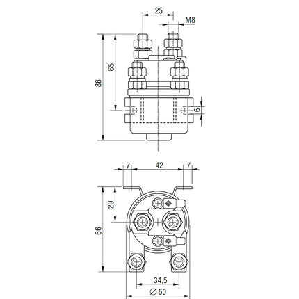 Gleichstromrelais Wechsler 12V 120/80A
