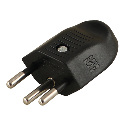 Stecker T12 10 A 230 VAC schwarz