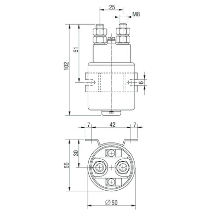 Gleichstromrelais 100 Amp.