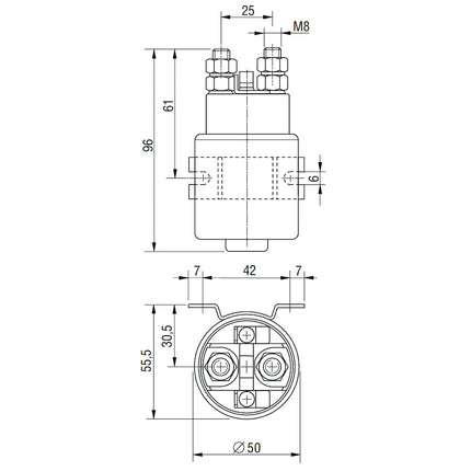 Gleichstromrelais 24 V 150 Amp.