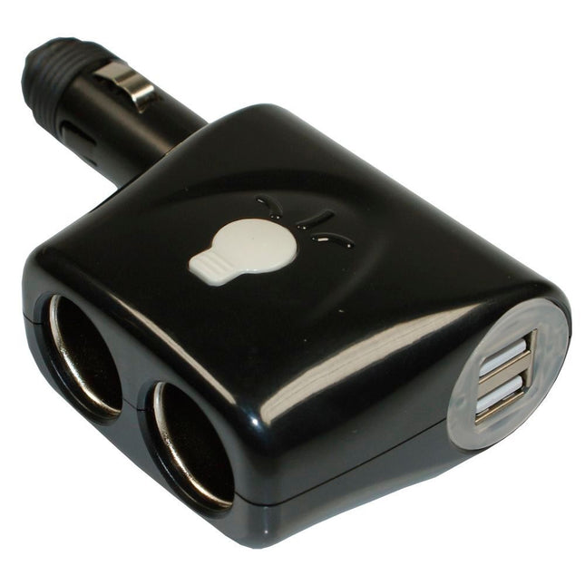 Zig.anz-Steckdose 2-fach plus 2 x USB-A