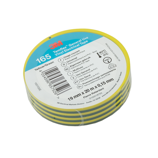 1 Rolle 3M Isolierband 20 m x 19 mm grün / gelb Temflex/gn/ge - Hischier Auto AG