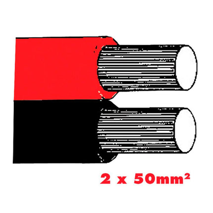 Twinflex 2x50 mm2 Batteriekabel rot/sz.
