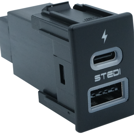 Einbausteckdose - 1 x USB-A / 1 x USB-C