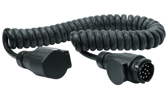 Spiralkabel-Verlängerung 3.0 m mit 13-pol Stecker + Dose