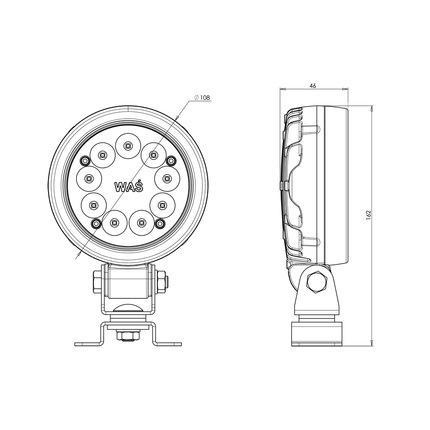 WAS - LED-Arbeitsscheinw. 4’000 lm, Flutlicht