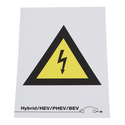 Warnschild, Arbeiten an Hybrid, HEV/PHEV/BEV klein WSHV/1 - Hischier Auto AG