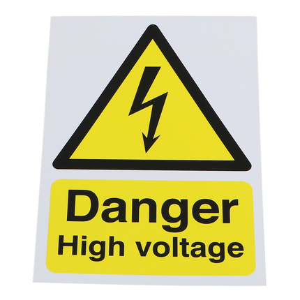 Warnschild, DANGER HIGH VOLTAGE ! WSHV/1E - Hischier Auto AG
