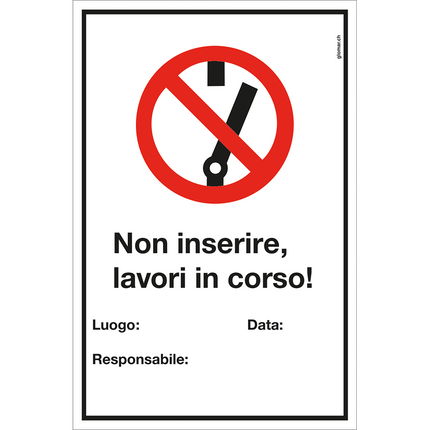 Warnschild ,Non inserire, lavori in corso!’ WSNS/it - Hischier Auto AG