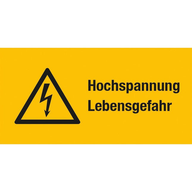 Warnschild Hochspannung Lebensgefahr 52 x 26 mm, 9 Stk. WSR/HLG2 - Hischier Auto AG