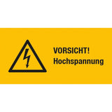 Warnschild VORSICHT! Hochspannung 52 x 26 mm, 12 Stk. WSR/VHG2