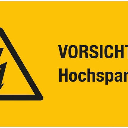 Warnschild VORSICHT! Hochspannung 52 x 26 Hischier Auto AG