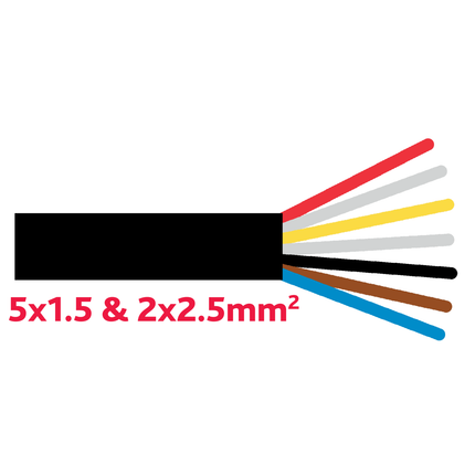 Anhaengerkabel 5x1.5+2 x 2.5 mm2 YMM7x1.5/2.5 - Hischier Auto AG