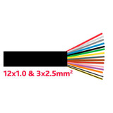 15-pol. Anhaengerkabel 12 x 1.0 / 3 x 2.5 mm2 YMM15x1.0/2.5