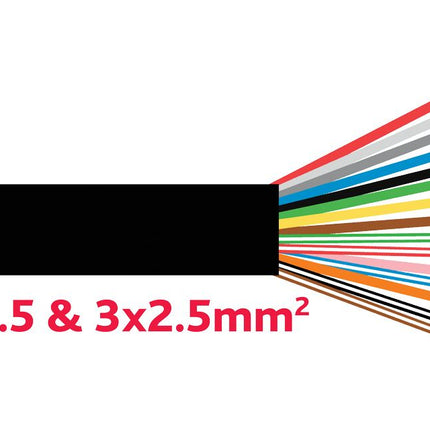 Kabel FLRYY ADR/PVC 12 x 1.5 / 3 x 2.5 mm2 - YMM15x1.5/2.5ISO/300 - 1 - Meter Diverse