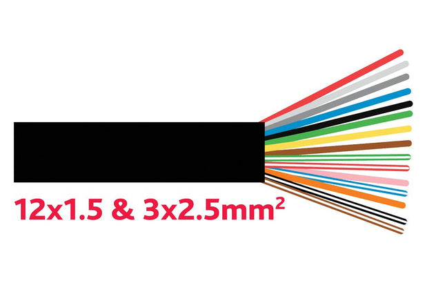 Kabel FLRYY ADR/PVC 12 x 1.5 / 3 x 2.5 mm2 - YMM15x1.5/2.5ISO/300 - 1 - Meter Diverse