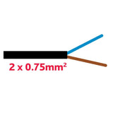 TD-Kabel 2x0.75mm schwarz YMM2x0.75