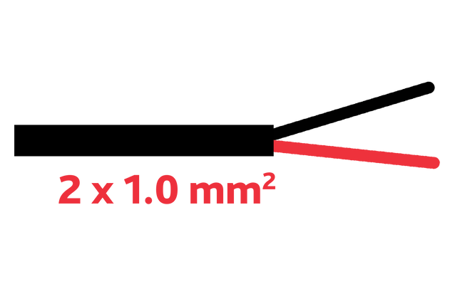 Anhaengerkabel 2x1.0mm schwarz/rot (Bobine)
