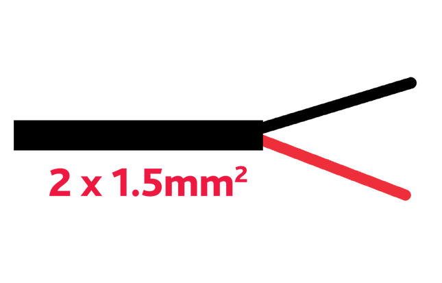 Anhaengerkabel 2x1.5mm schwarz/rot (Bobine)