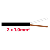 Anhängerkabel 2x1.0 mm schwarz YMM2X1ADR