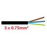 TD-Kabel 3x0.75mm schwarz YMM3x0.75