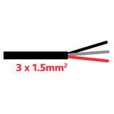 Anhaengerkabel 3x1.5 mm schwarz YMM3x1.5