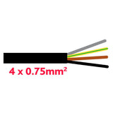 TD-Kabel 4 x 0.75 mm schwarz YMM4x0.75