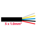 Anhaengerkabel 5x1.0 mm schwarz YMM5x1.0
