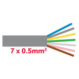 Anhaengerkabel 7x0.5 mm grau LiYY YMM7x0.5