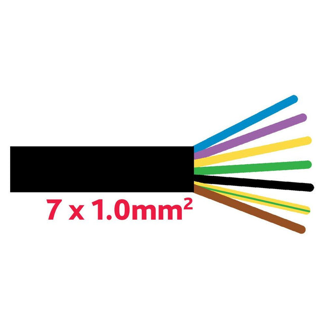 Anhaengerkabel 7x1.0 mm schwarz YMM7x1.0 - Hischier Auto AG