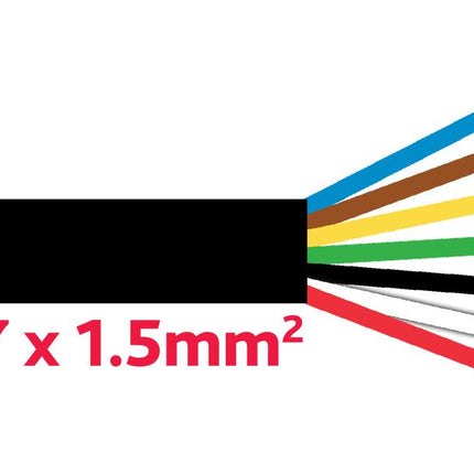 Anhängerkabel 7 x 1.5 mm, Schwarz, ADR - YMM7x1.5/300 - 1 - Meter Diverse