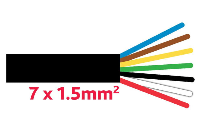 Anhängerkabel 7 x 1.5 mm, Schwarz, ADR - YMM7x1.5/300 - 1 - Meter Diverse